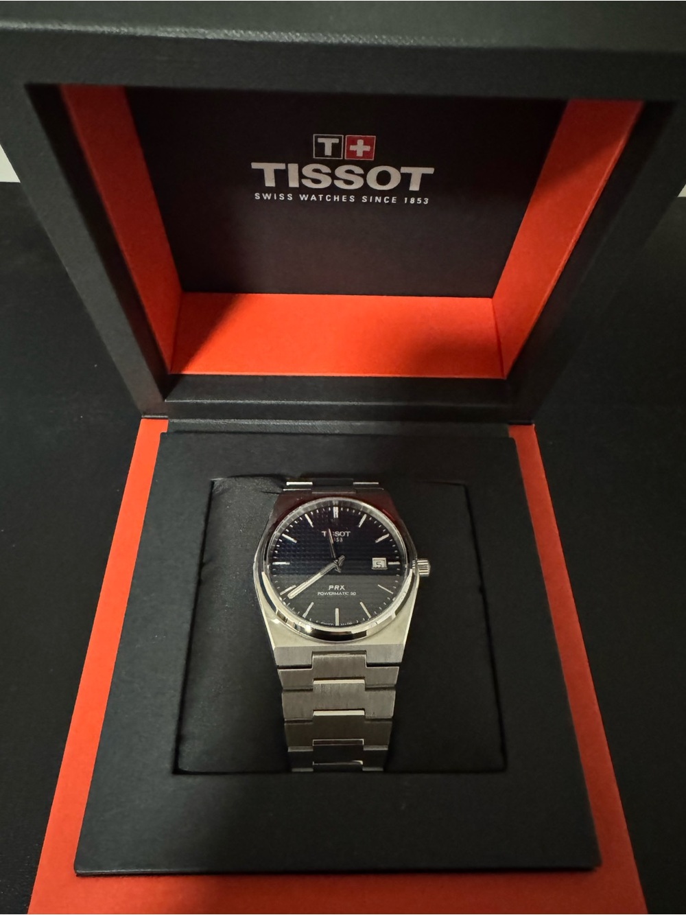 Tissot Stainless Steel Watch with Blue Dial